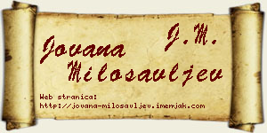 Jovana Milosavljev vizit kartica